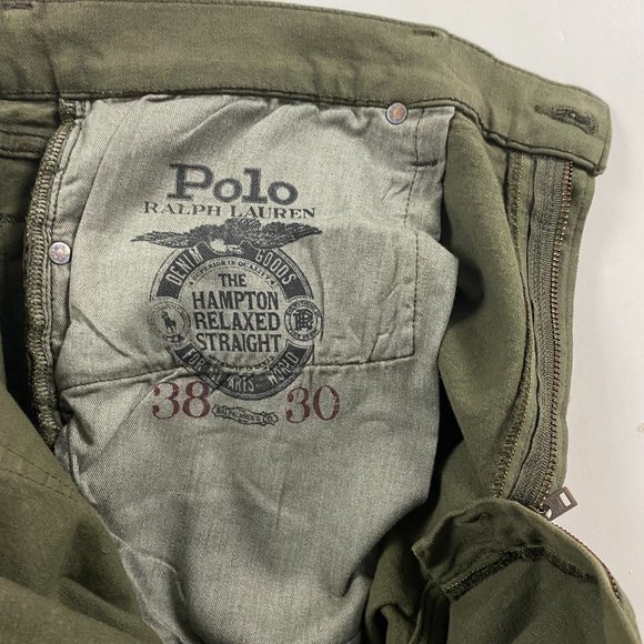 NWT Polo Ralph Lauren Hampton Relaxed Straight Jeans Mens 38 x 30 Olive Green - Picture 10 of 15